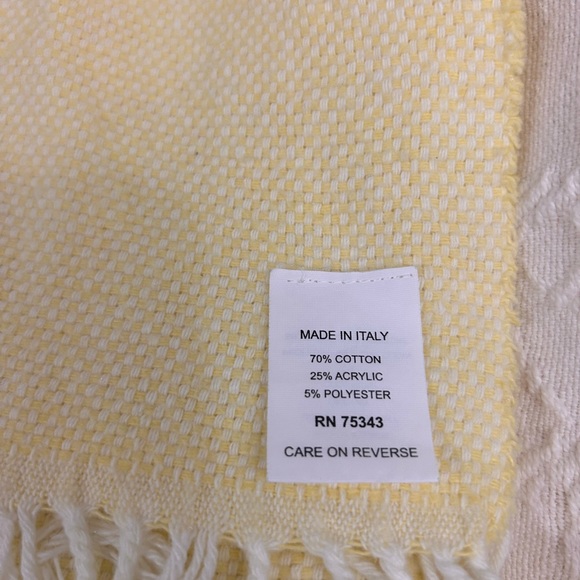 Nido Notte Italia yellow Knit Fringe Chair Throw Blanket 54”x52” - Picture 4 of 5